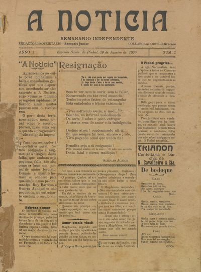 Capa de um dos jornais.