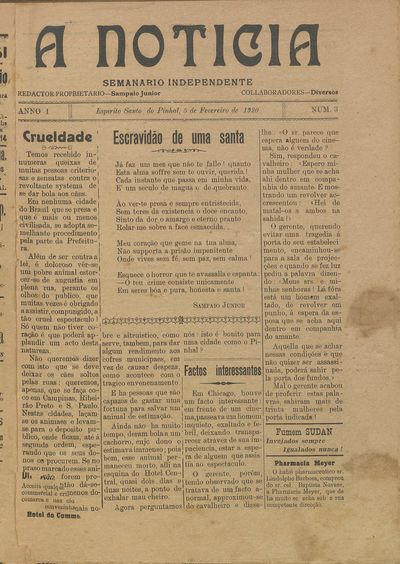 Capa de um dos jornais.