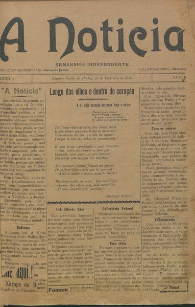 Capa de um dos jornais.