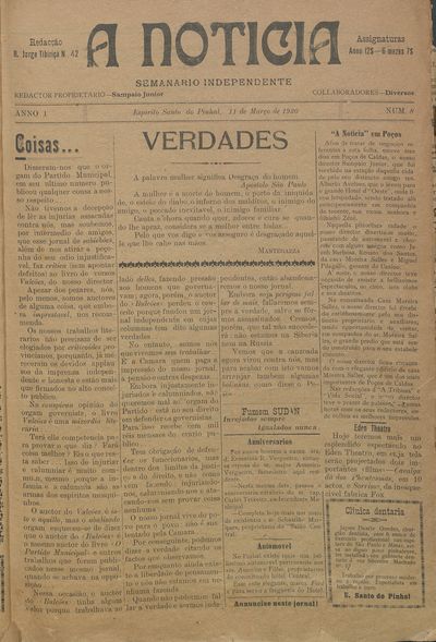 Capa de um dos jornais.