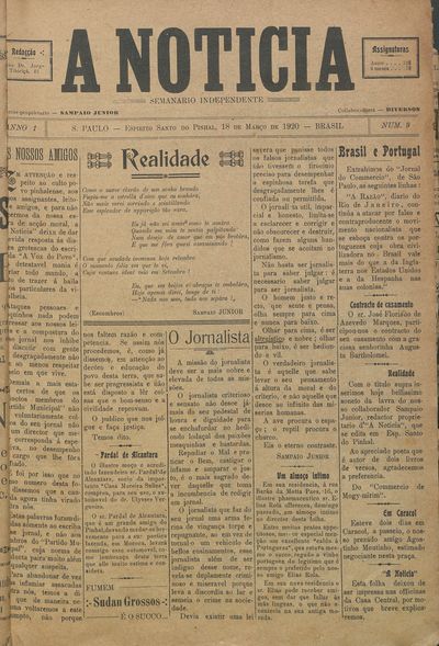 Capa de um dos jornais.