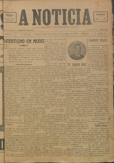 Capa de um dos jornais.