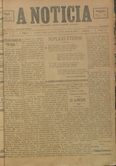 Capa de um dos jornais.