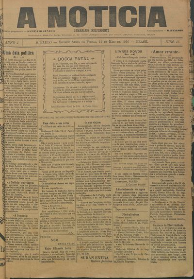 Capa de um dos jornais.