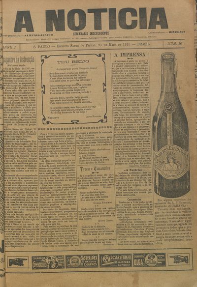 Capa de um dos jornais.