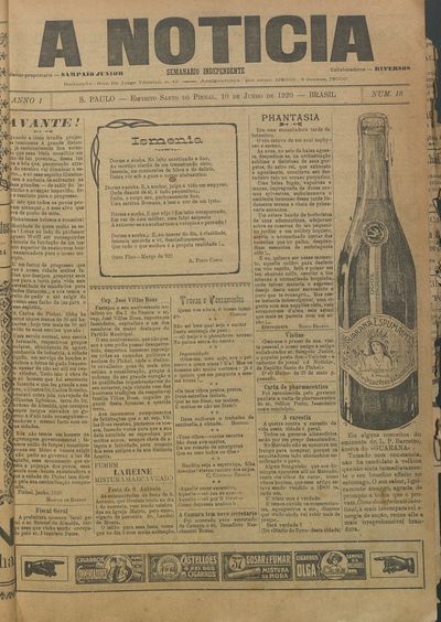 Capa de um dos jornais.