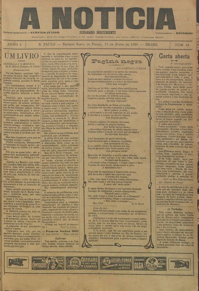 Capa de um dos jornais.