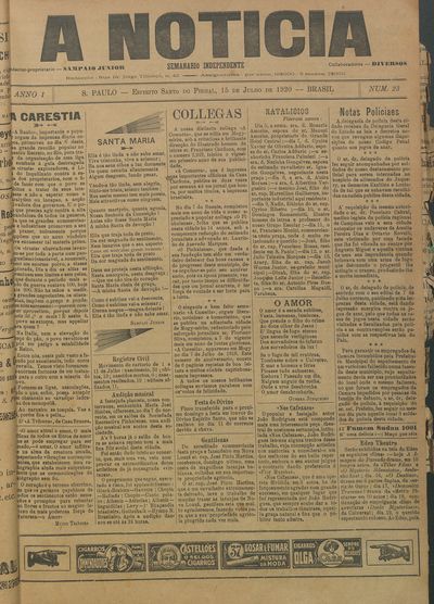 Capa de um dos jornais.