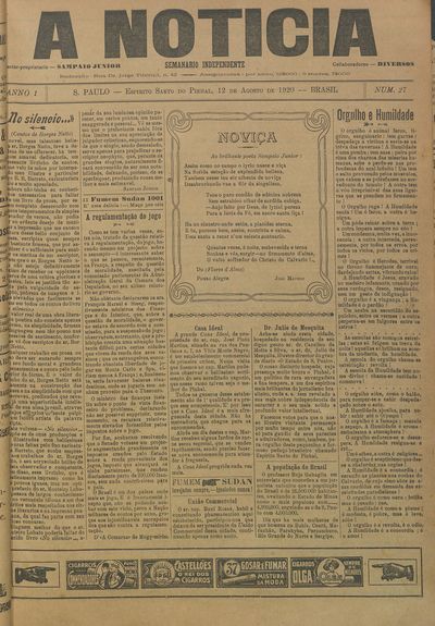 Capa de um dos jornais.