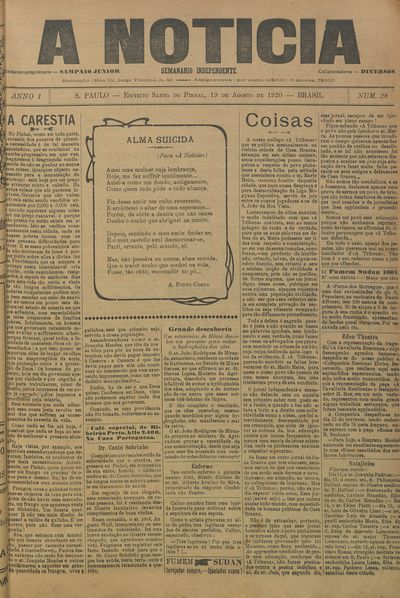 Capa de um dos jornais.
