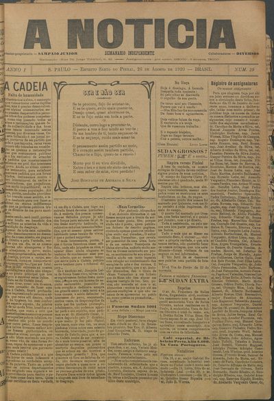 Capa de um dos jornais.