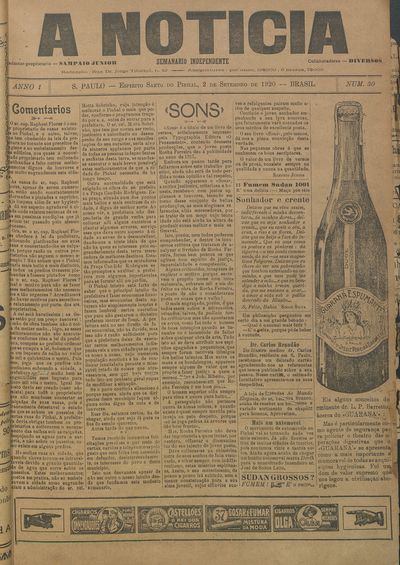 Capa de um dos jornais.