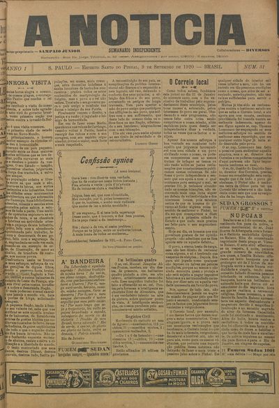 Capa de um dos jornais.