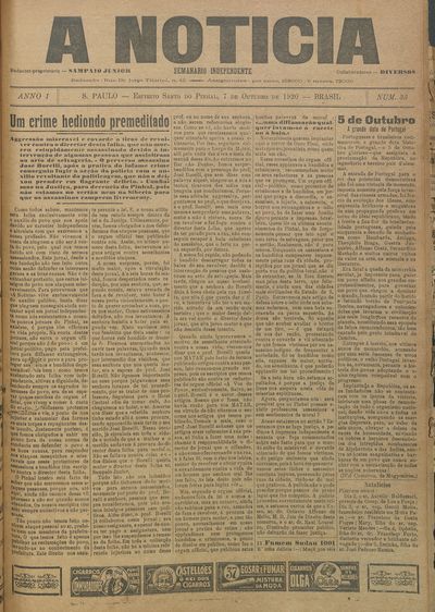 Capa de um dos jornais.
