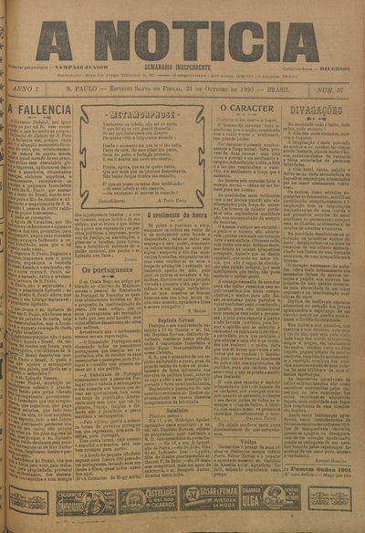 Capa de um dos jornais.