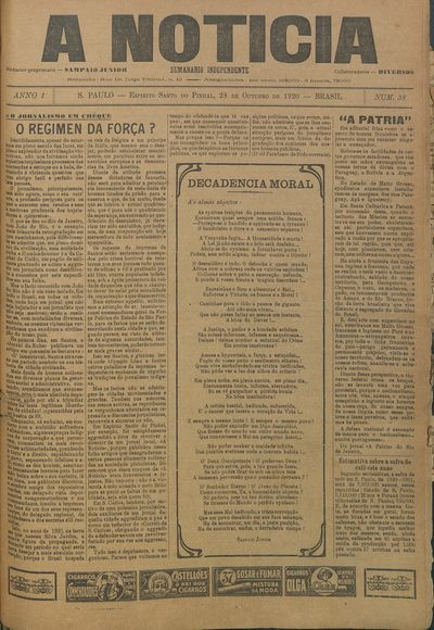 Capa de um dos jornais.
