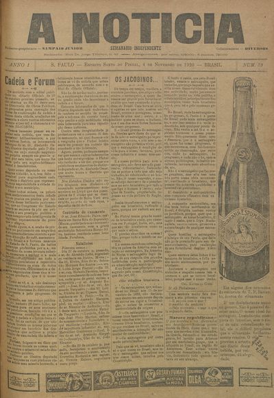 Capa de um dos jornais.