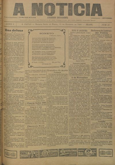 Capa de um dos jornais.