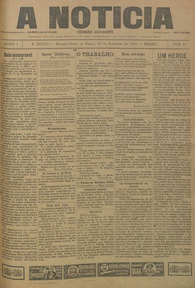 Capa de um dos jornais.