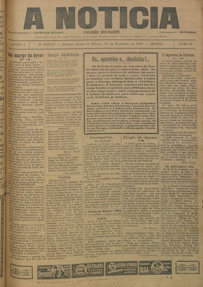 Capa de um dos jornais.