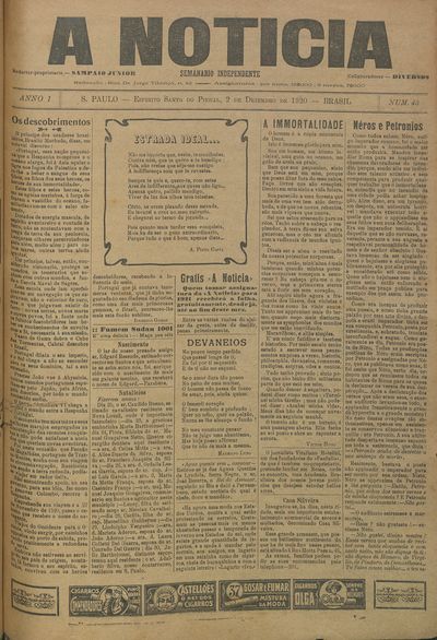 Capa de um dos jornais.