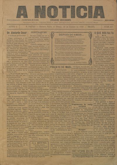 Capa de um dos jornais.