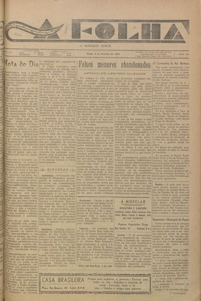 Capa de um dos jornais.