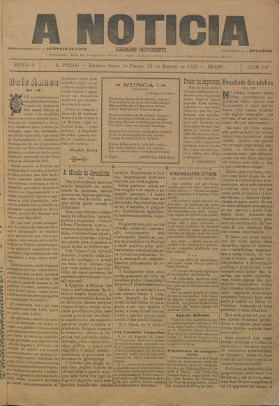 Capa de um dos jornais.