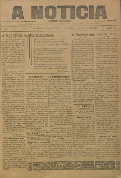 Capa de um dos jornais.