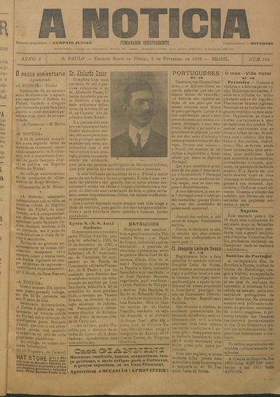 Capa de um dos jornais.