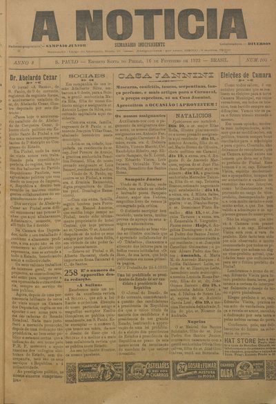 Capa de um dos jornais.