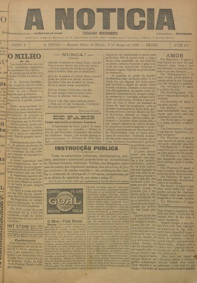 Capa de um dos jornais.