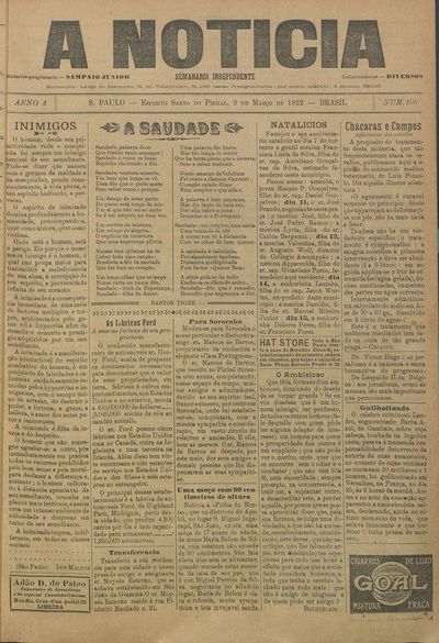 Capa de um dos jornais.
