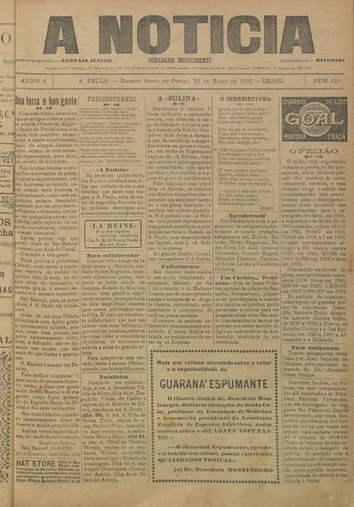 Capa de um dos jornais.