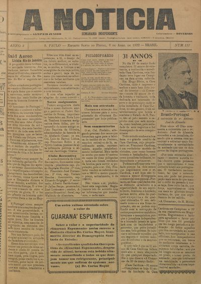 Capa de um dos jornais.