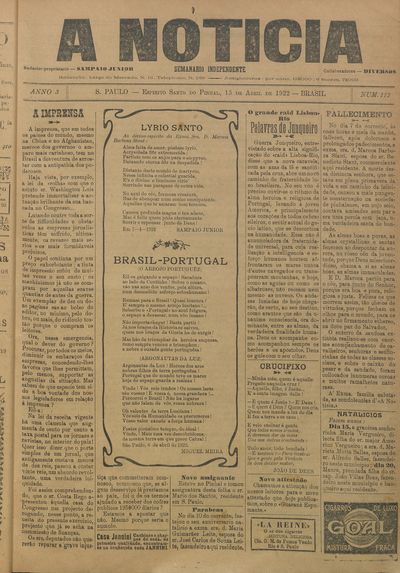 Capa de um dos jornais.