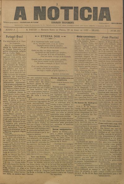 Capa de um dos jornais.