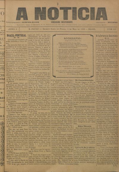 Capa de um dos jornais.