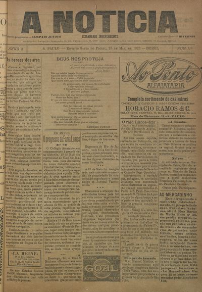 Capa de um dos jornais.