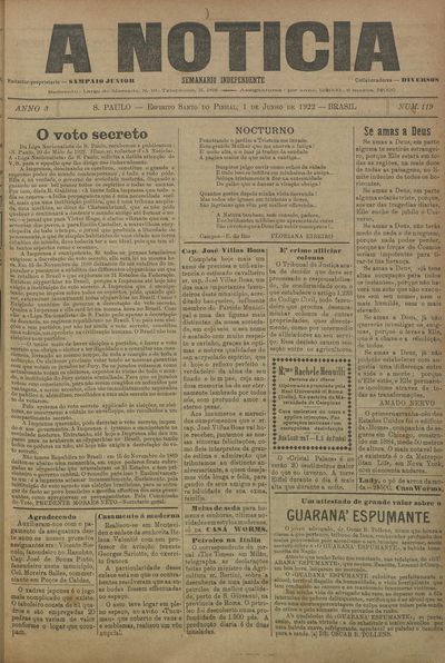 Capa de um dos jornais.