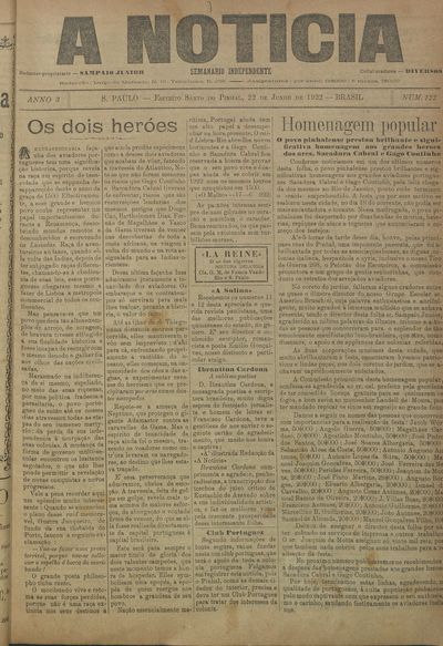 Capa de um dos jornais.