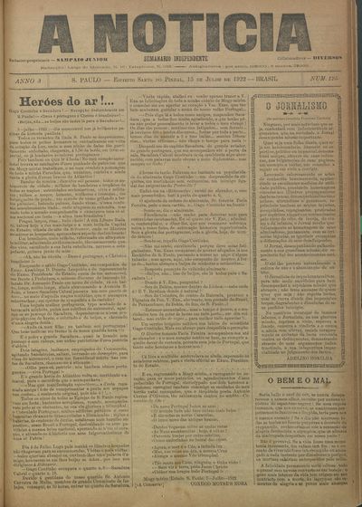 Capa de um dos jornais.