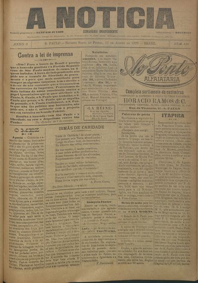 Capa de um dos jornais.