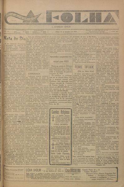 Capa de um dos jornais.