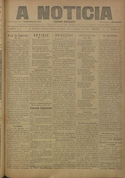 Capa de um dos jornais.