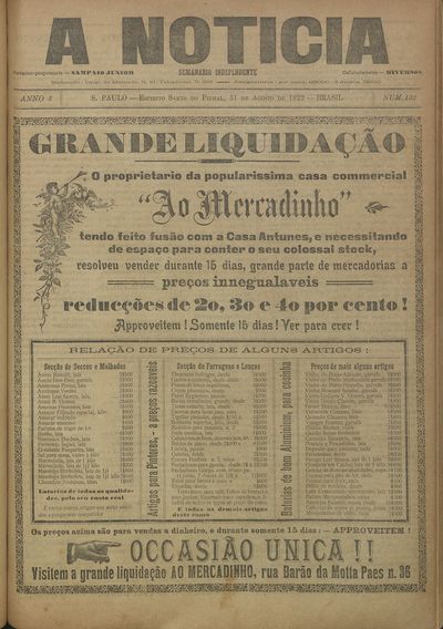 Capa de um dos jornais.