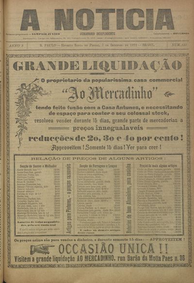 Capa de um dos jornais.
