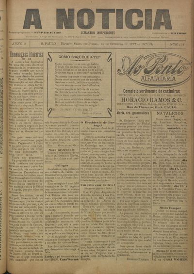 Capa de um dos jornais.