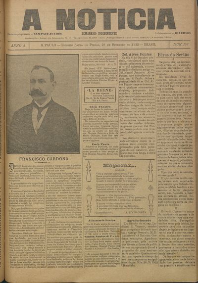 Capa de um dos jornais.