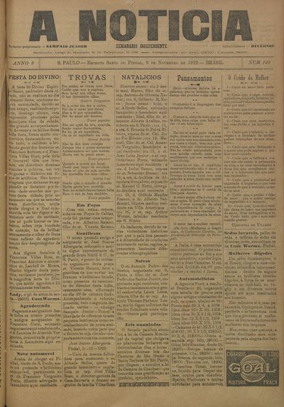 Capa de um dos jornais.